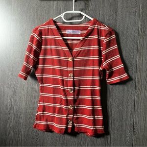 Button up striped top